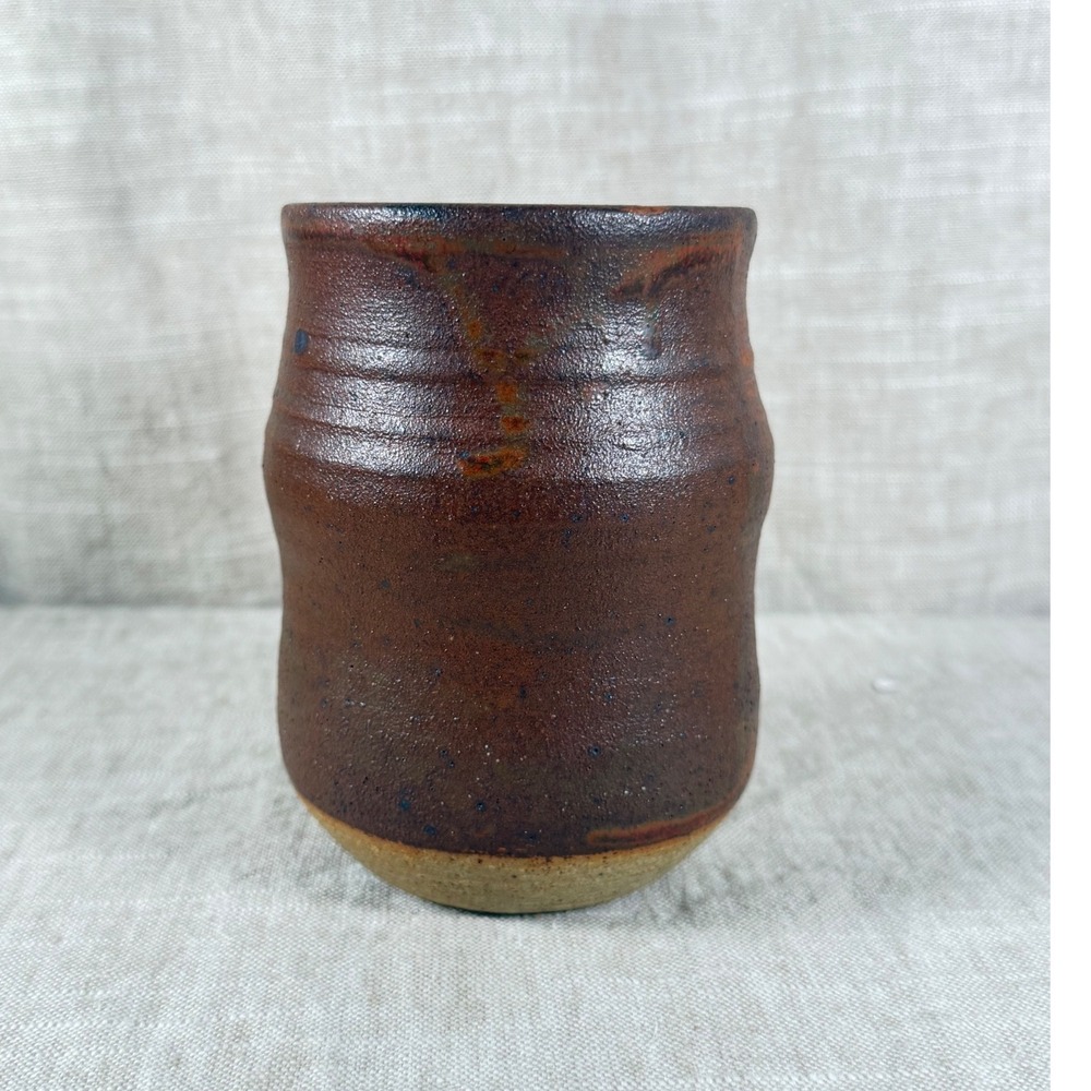 Unbranded Studio Pottery Vessel Brown Good Rustic Hand Thrown Cup